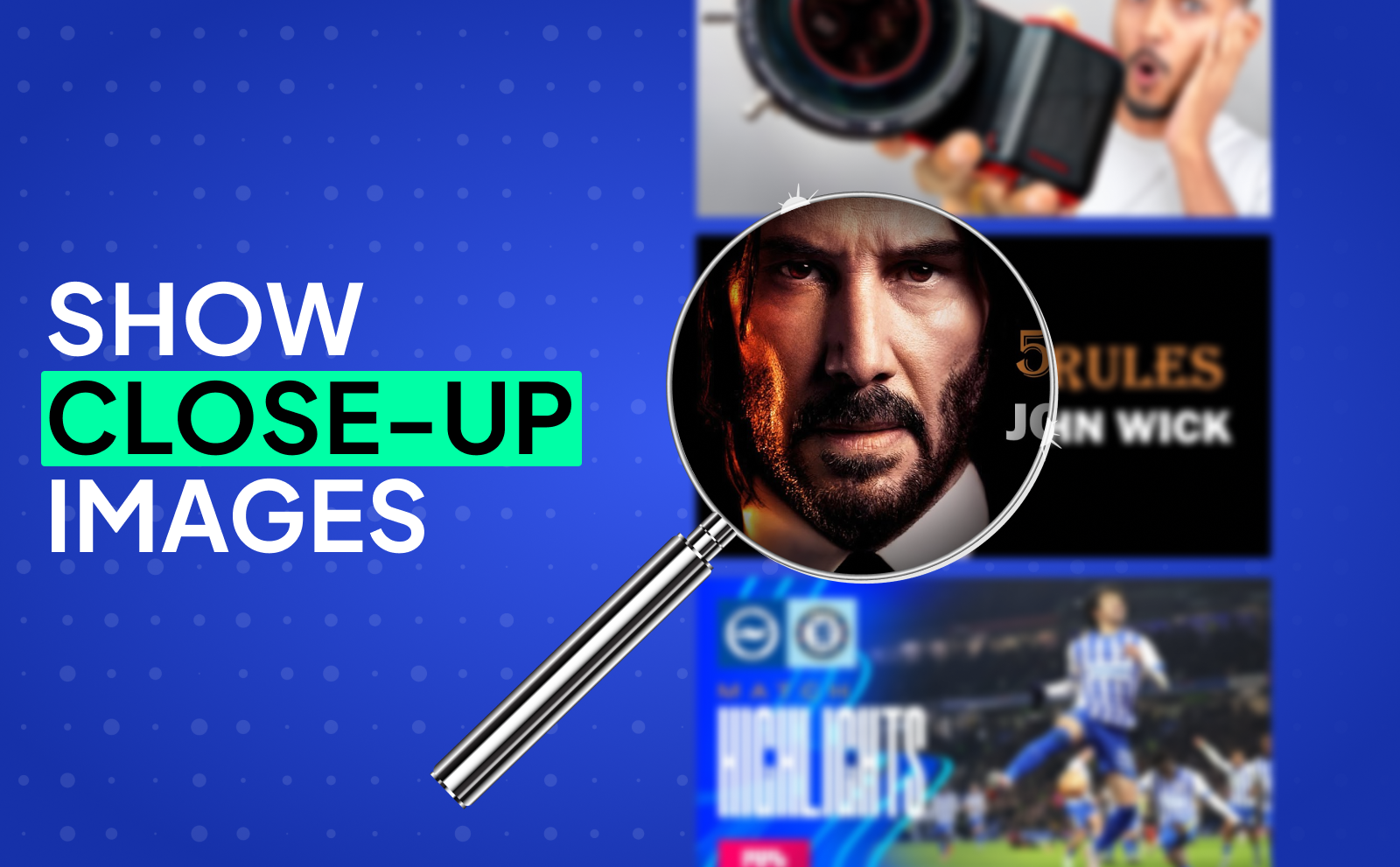 Show close-up images youtube thumbnail tips