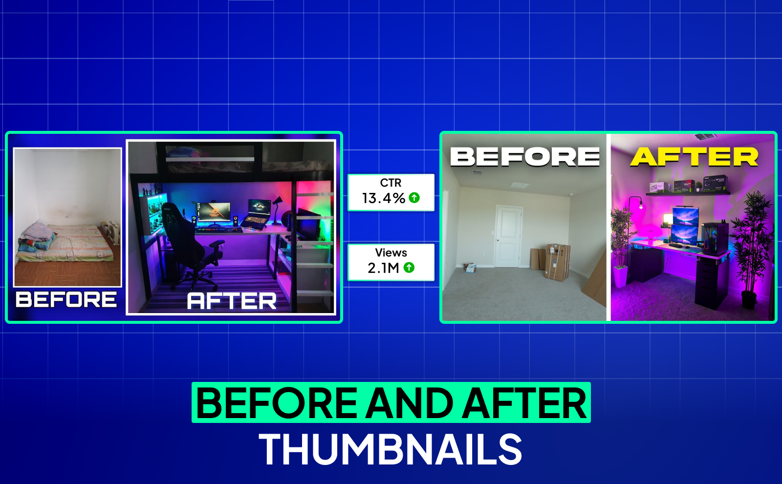Before and after YouTube Thumbnail Types