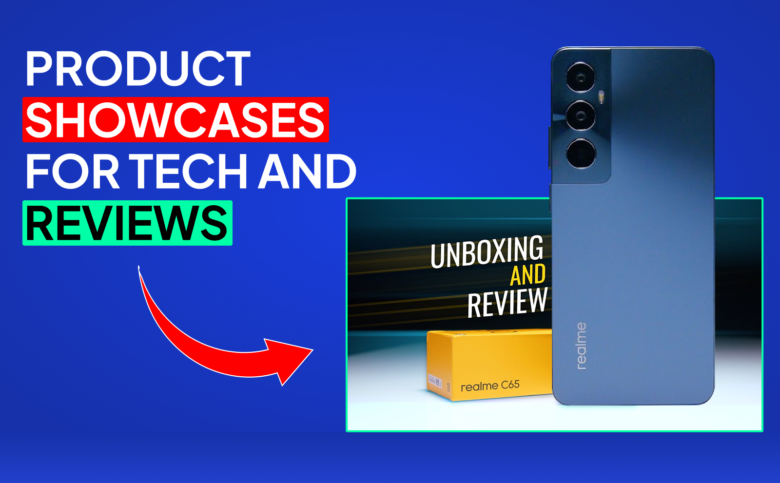 Product showcases for tech and reviews and YouTube Thumbnail Types