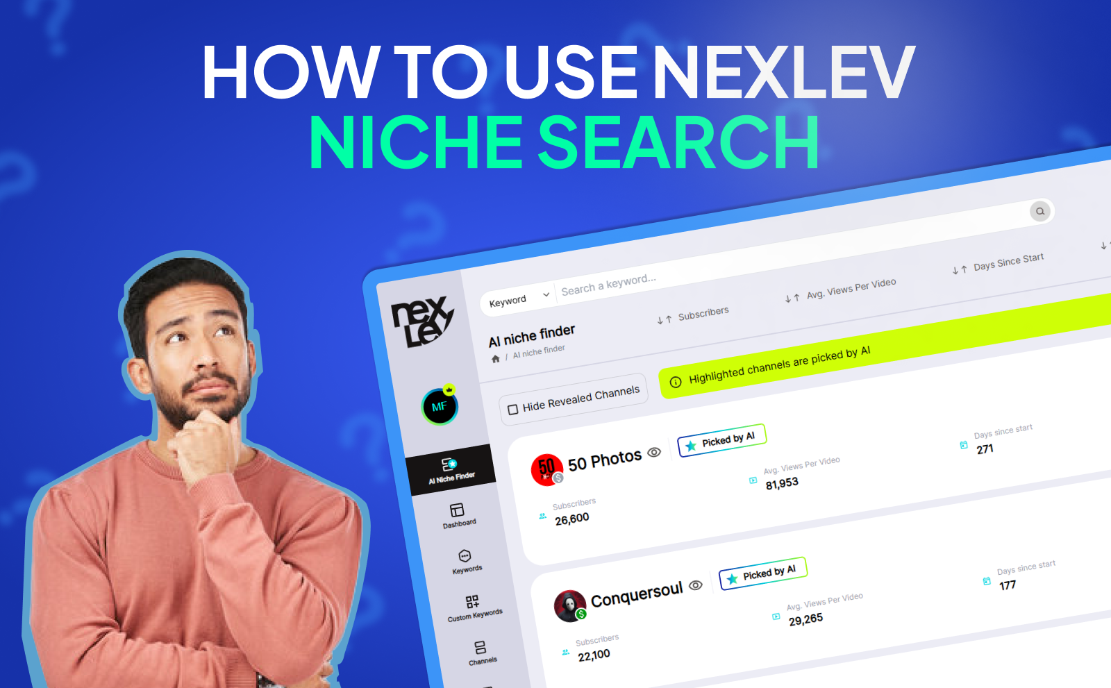How to use Nexlev Niche Finder