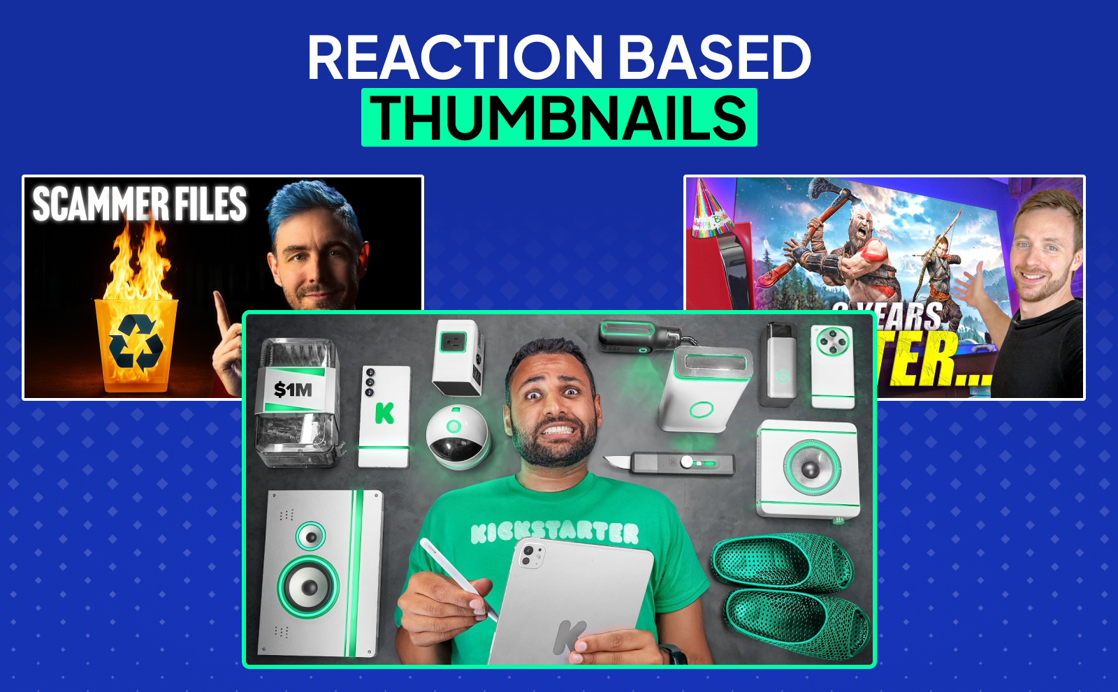 Reaction based YouTube Thumbnail Types