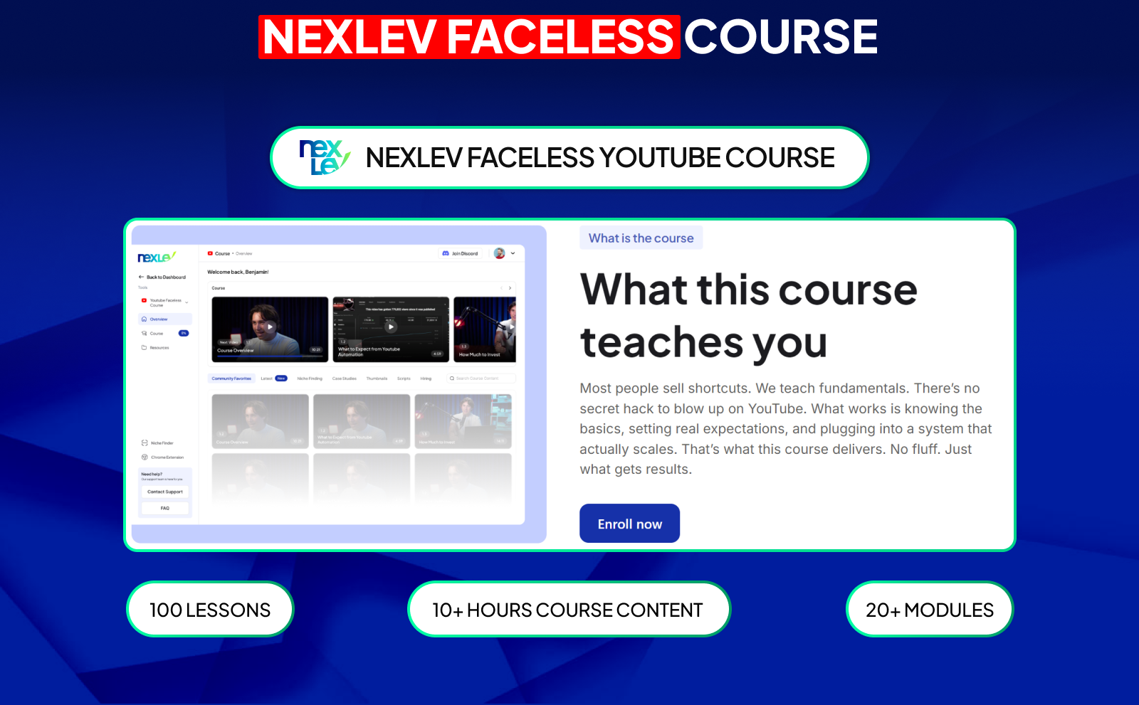NexLev Faceless Course