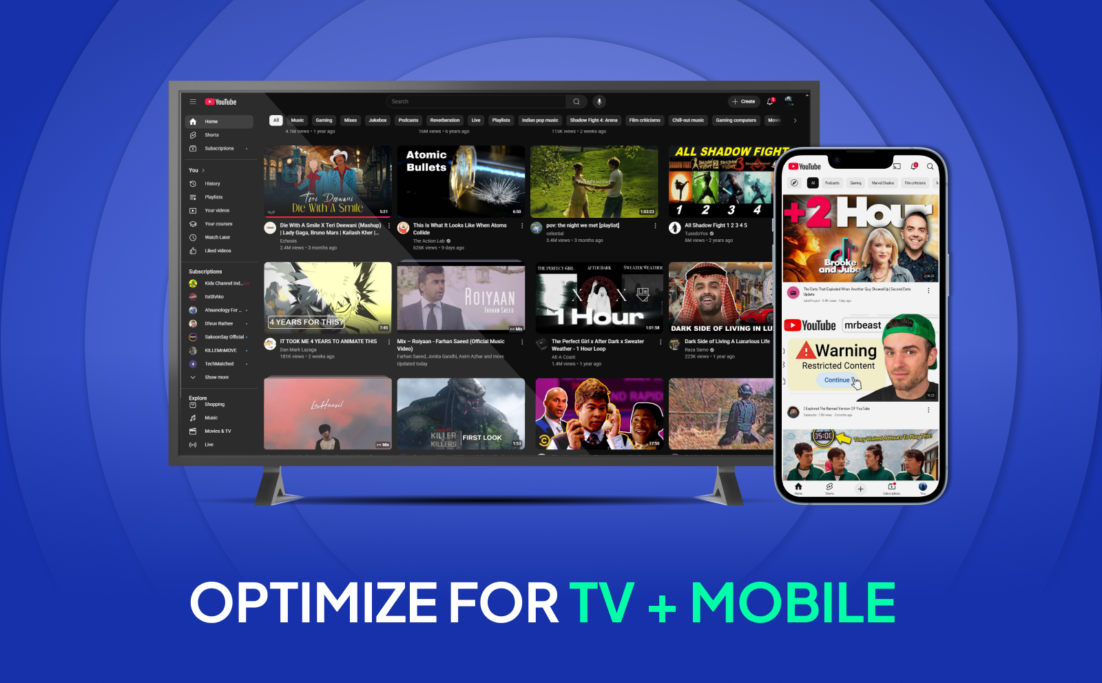 Optimize for TV + mobile youtube thumbnail tips